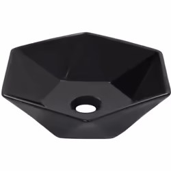 Fabriqué en céramique, ce lavabo de forme hexagonale sera un supplément chic et intemporel à toute salle de bain, salle d'eau ...
