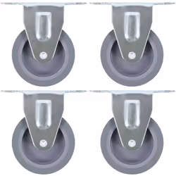 Cet ensemble de 4 roulettes fixes sera l’accessoire idéal pour les petits équipements et les meubles tels que d'établi, de ch ...
