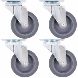 Cet ensemble de 4 roulettes pivotantes sera l’accessoire idéal pour les petits équipements et les meubles tels que d'établi,  ...
