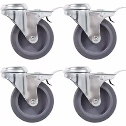 Cet ensemble de 4 roulettes pivotantes à trou de boulon avec double frein sera l’accessoire idéal pour les petits équipements ...