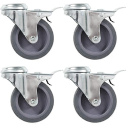 Vidaxl - 4 pcs Roulettes pivotantes à trou de boulon à double frein 75mm