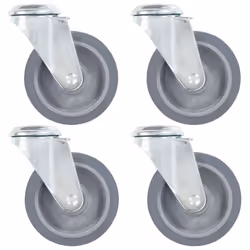 vidaXL 4 pcs Roulettes pivotantes à trou de boulon 100 mm