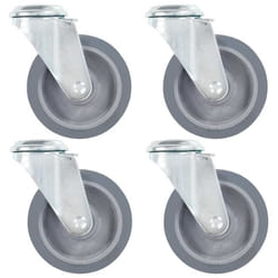 vidaXL 4 pcs Roulettes pivotantes à trou de boulon 100 mm
