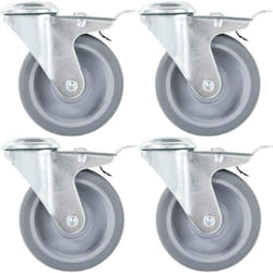 Vidaxl - 4pcs Roulettes pivotantes à trou de boulon à double frein 100mm
