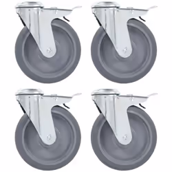 Cet ensemble de 4 roulettes pivotantes à trou de boulon avec double frein sera l’accessoire idéal pour les petits équipements ...