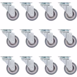 Cet ensemble de 12 roulettes pivotantes sera l’accessoire idéal pour les petits équipements et les meubles tels que d'établi, ...