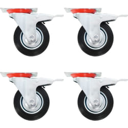 vidaXL Roulettes pivotantes avec double frein 4 pcs 100 mm