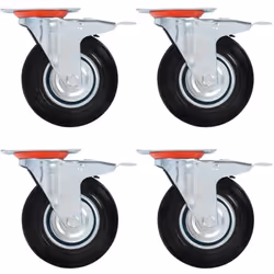 Cet ensemble de 4 roulettes pivotantes avec double frein sera l’accessoire idéal pour les petits équipements et les meubles t ...
