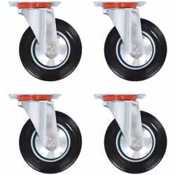 Cet ensemble de 4 roulettes pivotantes sera l’accessoire idéal pour les petits équipements et les meubles tels que d'établi,  ...
