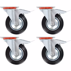 Cet ensemble de 4 roulettes pivotantes avec double frein sera l’accessoire idéal pour les petits équipements et les meubles t ...