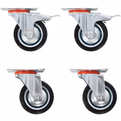 Cet ensemble de 4 roulettes pivotantes sera l’accessoire idéal pour les petits équipements et les meubles tels que d'établi,  ...
