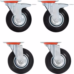 Cet ensemble de 4 roulettes pivotantes sera l’accessoire idéal pour les petits équipements et les meubles tels que d'établi, ...