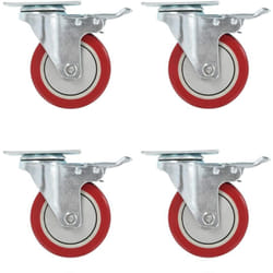 vidaXL Roulettes pivotantes avec double freins 4 pcs 100 mm