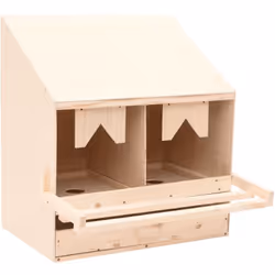 Ce nichoir fournira à vos poules un endroit confortable et protégé pour pondre leurs œufs ! Les 2 compartiments spacieux perm ...