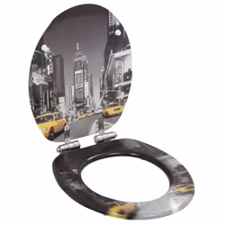 vidaXL Siège WC MDF Couvercle à fermeture en douceur Design New York - TU