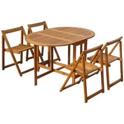 vidaXL Ensemble à manger d'extérieur pliable 5pcs Bois d'acacia solide - TU