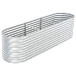 vidaXL Lit surélevé de jardin 320x80x81 cm Acier galvanisé Argenté