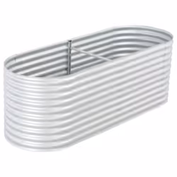 vidaXL Lit surélevé de jardin 240x80x81 cm Acier galvanisé Argenté