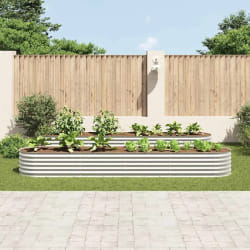 vidaXL Lit surélevé de jardin 400x80x44 cm Acier galvanisé Argenté