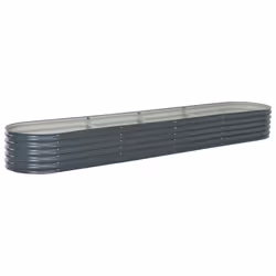 vidaXL Lit surélevé de jardin 400x80x44 cm Acier galvanisé Gris - TU
