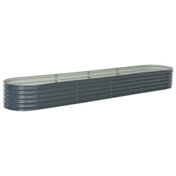 vidaXL Lit surélevé de jardin 400x80x44 cm Acier galvanisé Gris - TU