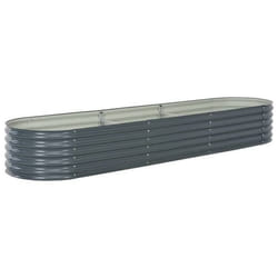 vidaXL Lit surélevé de jardin 320x80x44 cm Acier galvanisé Gris - TU