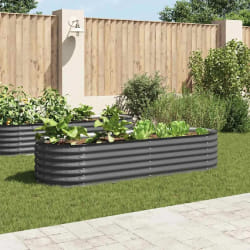 vidaXL Lit surélevé de jardin Gris