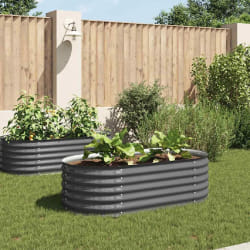 vidaXL Lit surélevé de jardin 160x80x44 cm Acier galvanisé Gris - TU