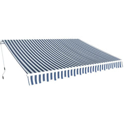 Vidaxl - Auvent pliable manuel 350 cm Bleu/blanc