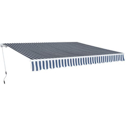 Vidaxl - Auvent pliable manuel 400 cm Bleu/blanc