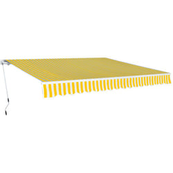 vidaXL Auvent pliable manuel 400 cm Jaune/blanc
