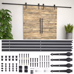 Description générale Avec notre kit de fixation pour porte coulissante, ouvrez et fermez facilement les portes de votre grang ...