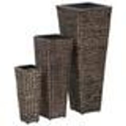 vidaXL Lits surélevés 3 pcs Jacinthe d'eau Marron foncé - TU