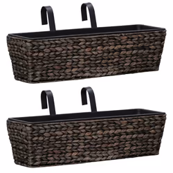 vidaXL Jardinières 2 pcs Jacinthe d'eau Marron - TU