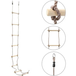 vidaXL Échelle de corde pour enfants 290 cm Bois