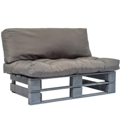 Canapé de jardin en bois de pin imprégné avec coussins gris - VIDAXL - 2 personnes - Salon bas