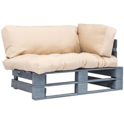 Vidaxl - Canapé de jardin palette avec coussins sable Pinède
