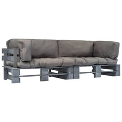 Vidaxl - Canapés de jardin palette 2 pcs avec coussins gris Pinède