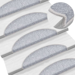 Vidaxl - Tapis d'escalier 15 pcs Gris clair 56x17x3 cm