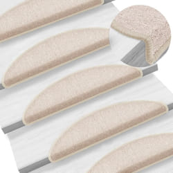 Vidaxl - Tapis d'escalier 15 pcs Taupe 56 x 17 x 3 cm