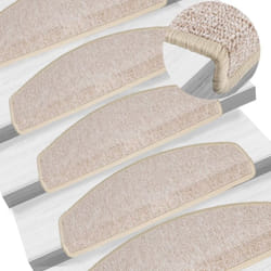 Vidaxl - Tapis d'escalier 15 pcs Taupe 65 x 24 x 4 cm