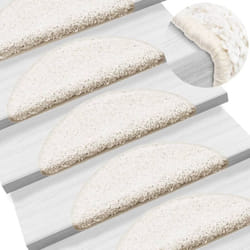Vidaxl - Tapis d'escalier 15 pcs blanc 56x17x3 cm