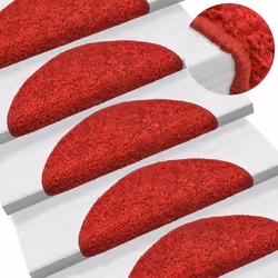 vidaXL Tapis d'escalier 15 pcs rouge 56x17x3 cm