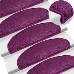 vidaXL Tapis d'escalier 15 pcs violet 65x21x4 cm