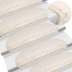vidaXL Tapis d'escalier 15 pcs blanc 65x21x4 cm