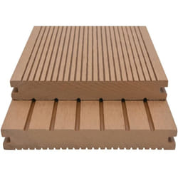 Panneaux de terrasse solides et accessoires WPC 10m² 2,2 m Teck