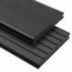 vidaXL Panneaux de terrasse solides et accessoires WPC 10 m² 4 m Noir