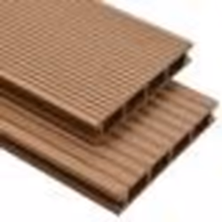 vidaXL Panneaux de terrasse creux et accessoires WPC 10 m² 2,2 m Teck