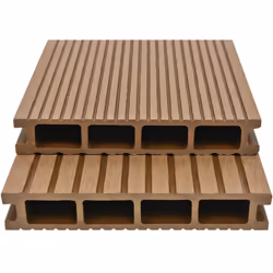 Cet ensemble complet de panneaux de terrasse en WPC avec des accessoires, constituant une dimension totale de 35 mètres carré ...