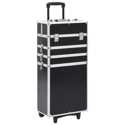 vidaXL Chariot de maquillage Aluminium Noir avec motif de crocodile - TU